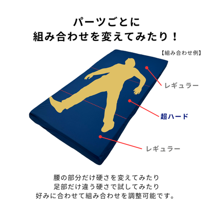 【ハードタイプ】3層ウレタンマットレス 3つ折り 厚み12cm リバーシブル