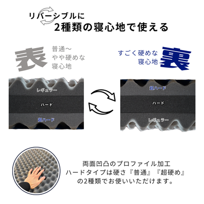 【ハードタイプ】3層ウレタンマットレス 3つ折り 厚み12cm リバーシブル