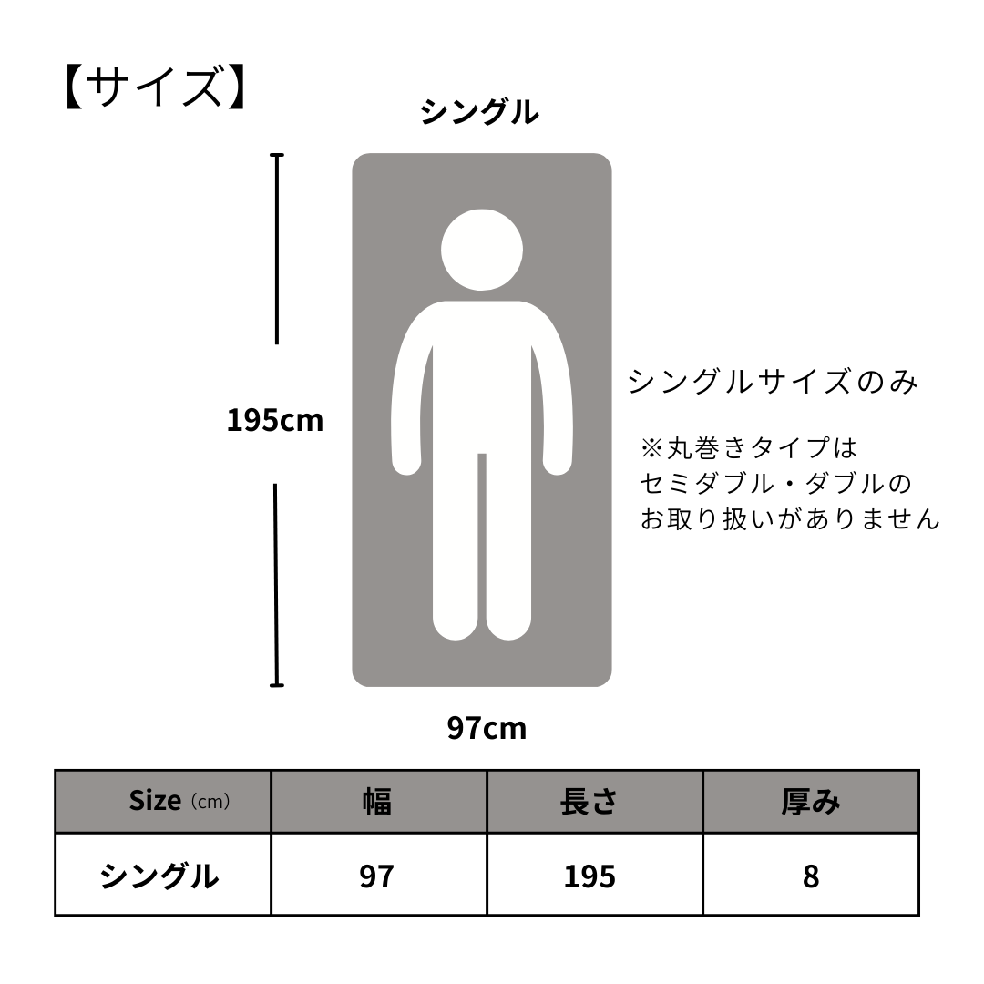 【丸巻き】シンプル 高反発ウレタンマットレス 8cm