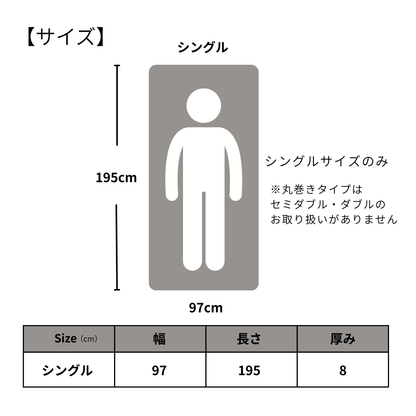 【丸巻き】シンプル 高反発ウレタンマットレス 8cm