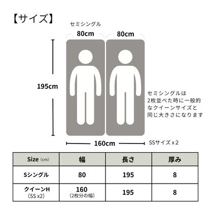 【SSサイズ】リバーシブル高反発マットレス 8cm 3つ折りタイプ  各色10点 数量限定