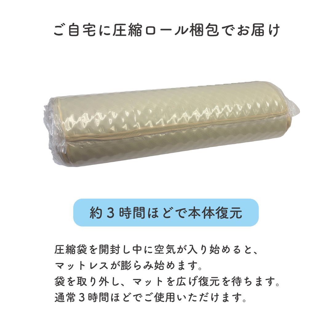 【眠りの秘密基地】リバーシブル高反発マットレス 8cm 3つ折りタイプ