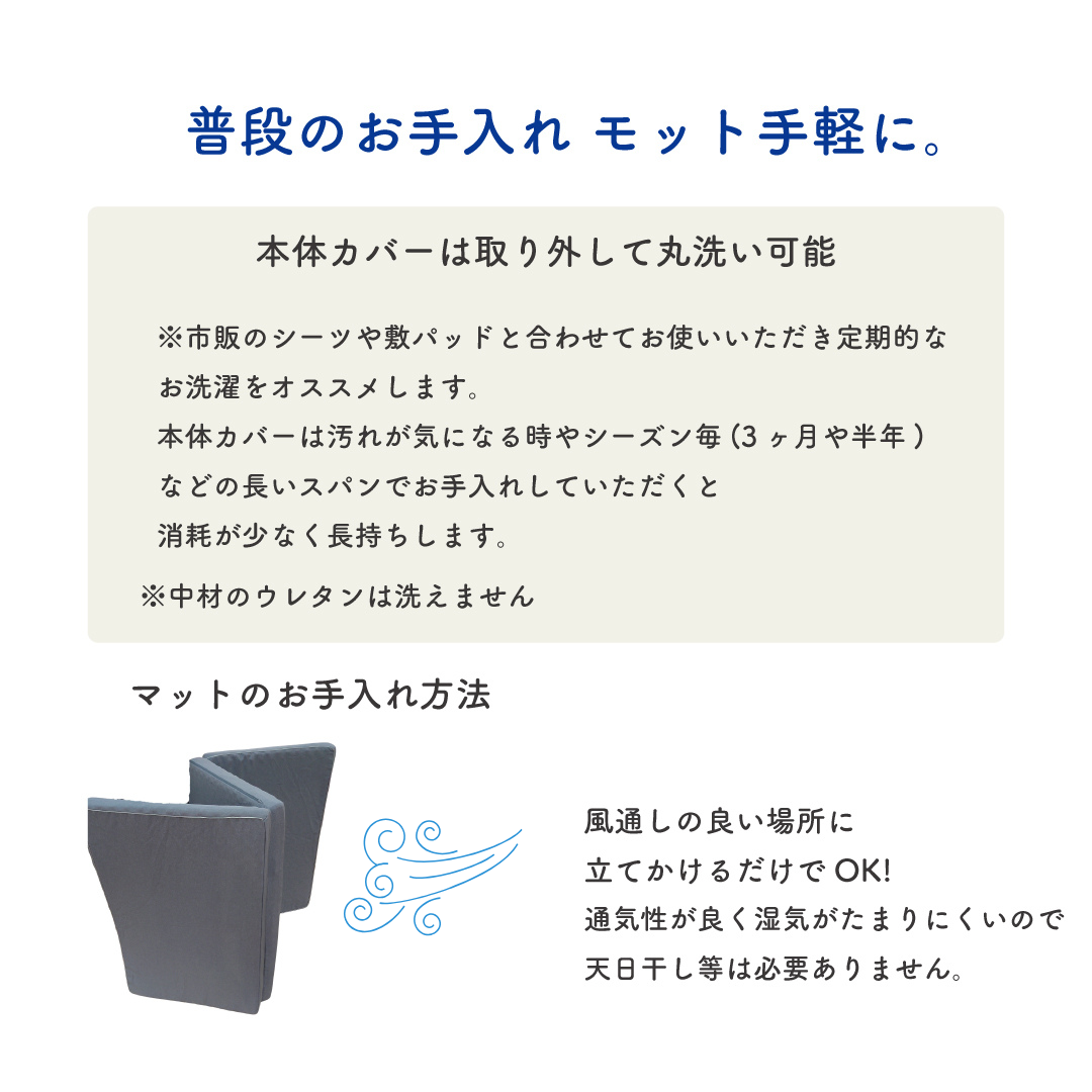 【眠りの秘密基地】リバーシブル高反発マットレス 8cm 3つ折りタイプ