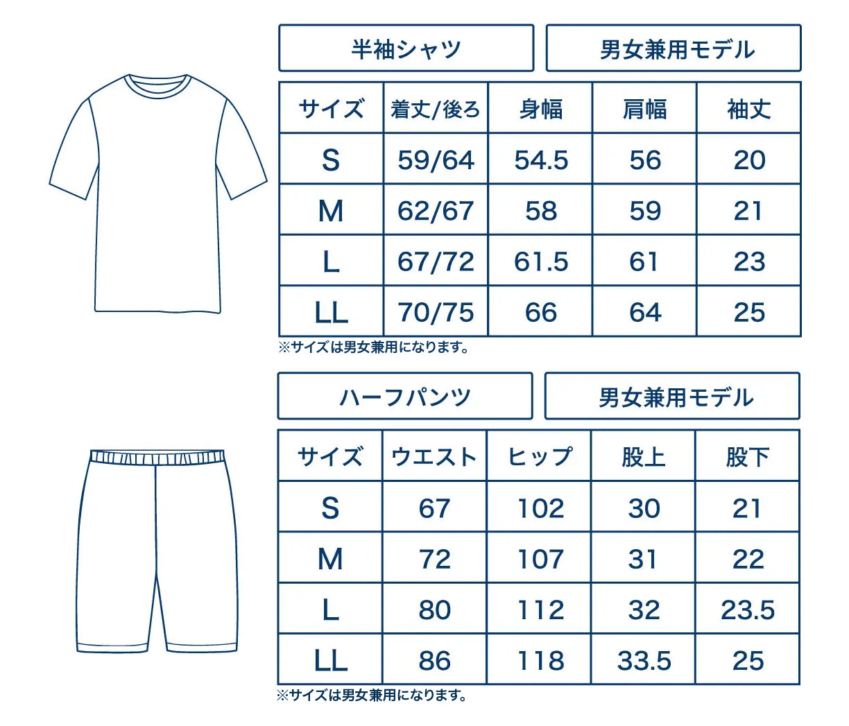 リカバリーウェア ドライ サイズ表